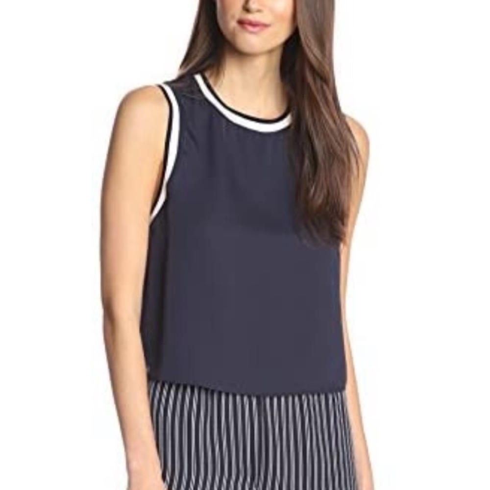 Navy Blue Silk Theory Tank top